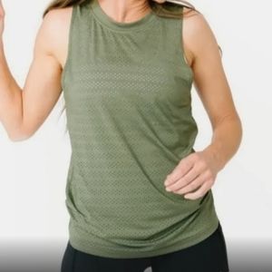Zyia chill tank, Olive green sleeveless top, Medium